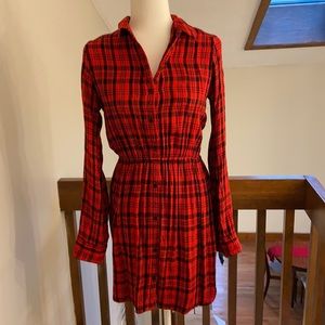 Plaid long sleeve dress